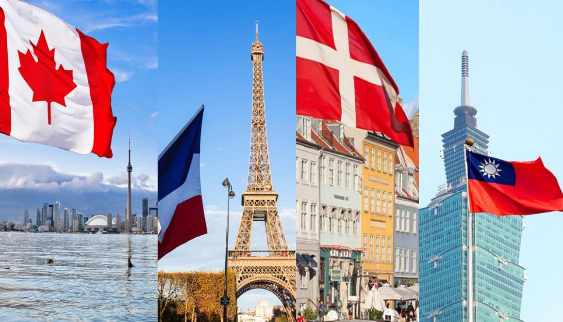 La salud en Francia, Dinamarca, Canadá y Taiwán
